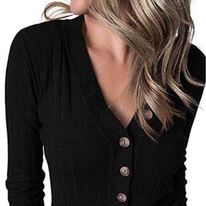Women's sexy V-Neck long sleeve Pullover